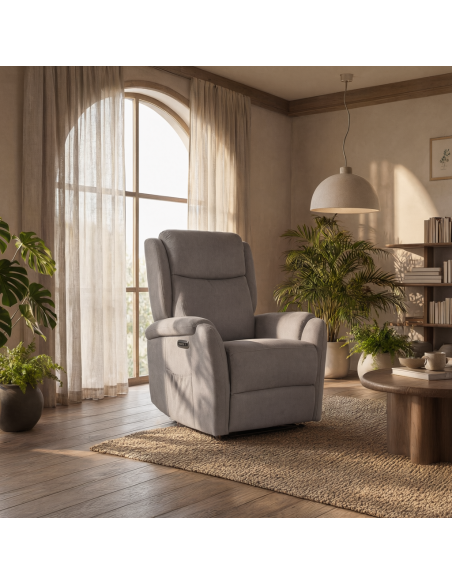 Sillón relax AKARI de diseño en taupe