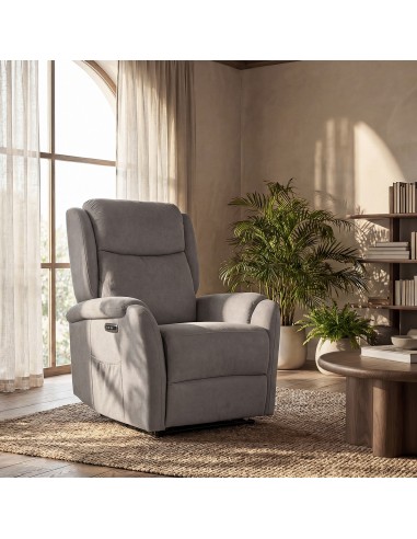 Sillón relax AKARI de diseño en taupe