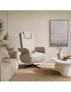 Sillón relax SATOMI de diseño en beige 2