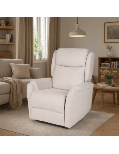 Sillón relax LIFT AKARI de diseño en beige 2