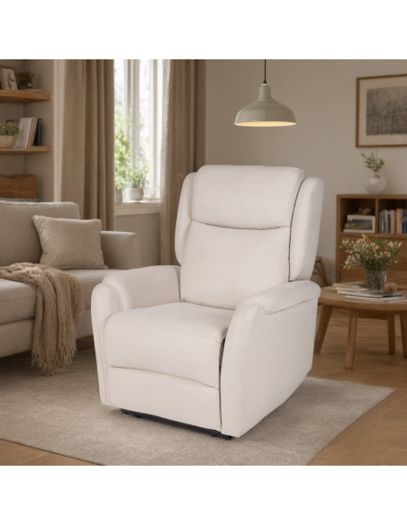 Sillón relax LIFT AKARI de diseño en beige