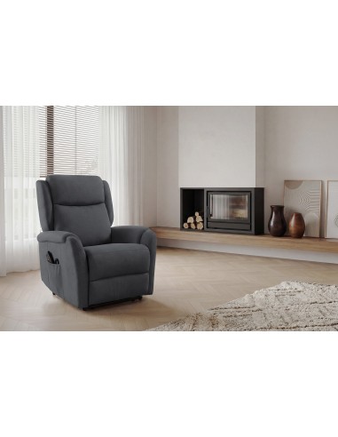 Poltrona relax LIFT AKARI de design em cinzento...