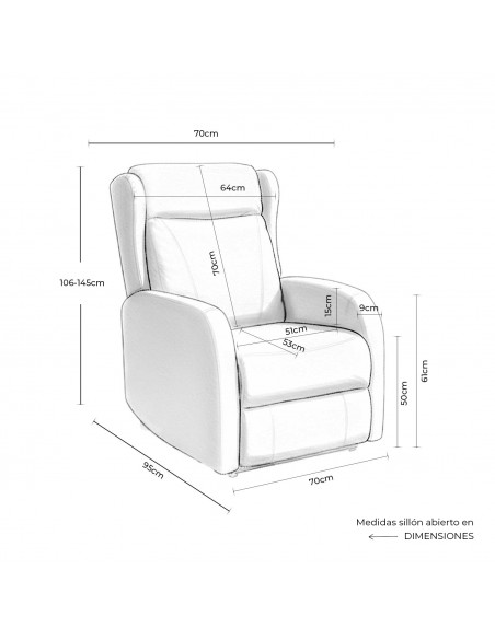 Poltrona relax LIFT SAORI de design em cor taupe