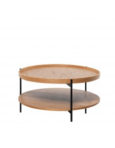Mesa de centro DYLAN de diseño en roble y negro