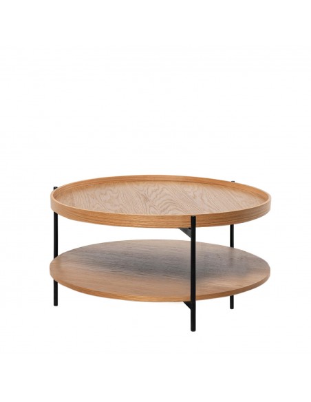 Mesa de centro DYLAN de diseño en roble y negro