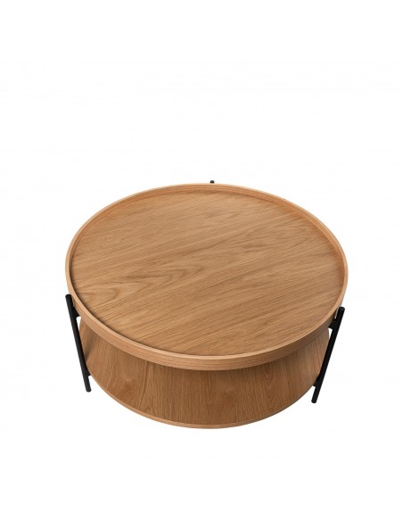 Mesa de centro DYLAN de diseño en roble y negro
