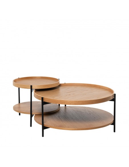 Mesa de centro DYLAN de design em carvalho e preto