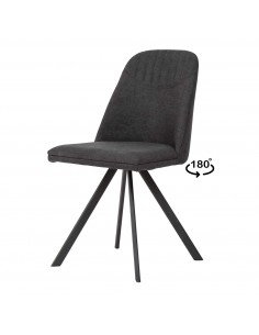 SILLA GIRATORIA RAVEN DE DISEÑO, TELA, METAL NEGRO