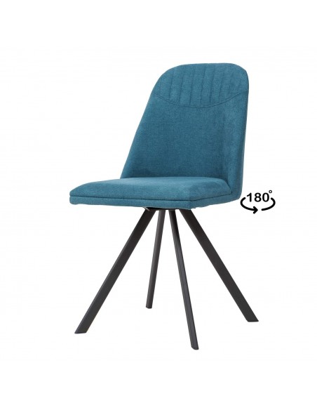 SILLA GIRATORIA RAVEN DE DISEÑO, TELA, METAL NEGRO