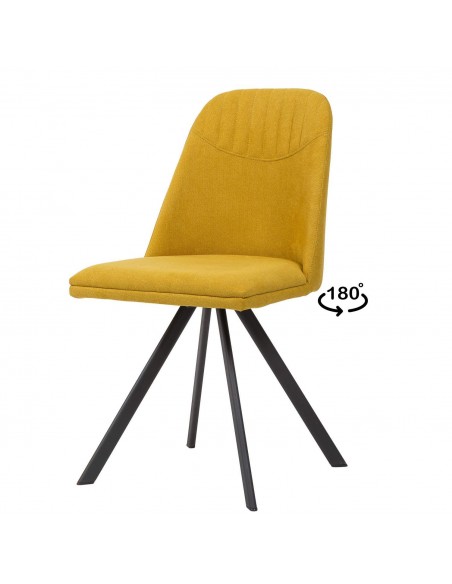 SILLA GIRATORIA RAVEN DE DISEÑO, TELA, METAL NEGRO