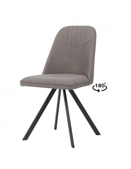 SILLA GIRATORIA RAVEN DE DISEÑO, TELA, METAL NEGRO