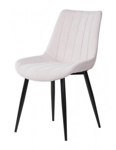 Silla tapizada Janis, tela, metal negro 2