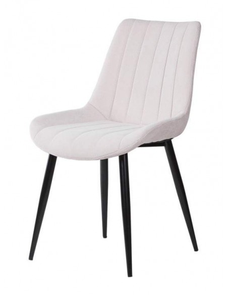 Silla tapizada Janis, tela, metal negro