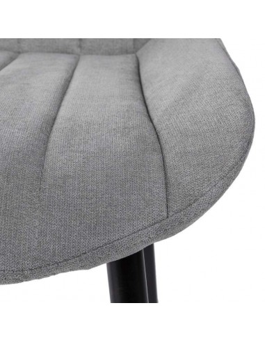 Silla tapizada Janis, tela, metal negro