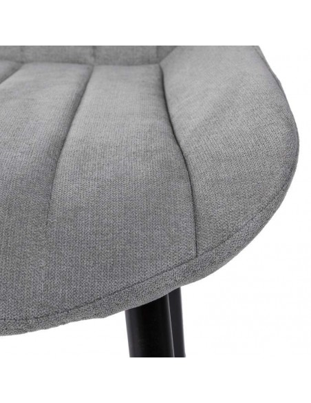 Silla tapizada Janis, tela, metal negro