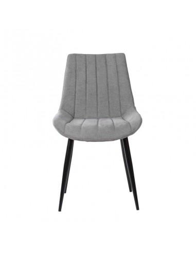 Silla tapizada Janis, tela, metal negro