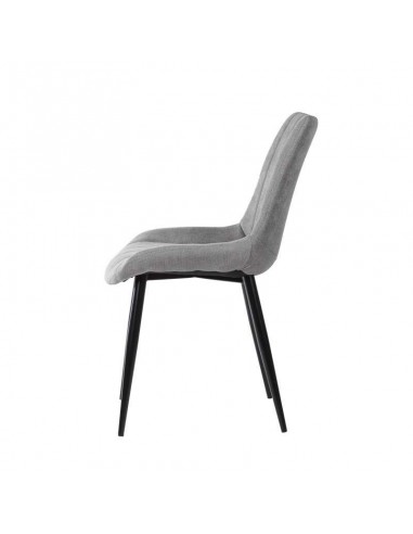 Silla tapizada Janis, tela, metal negro