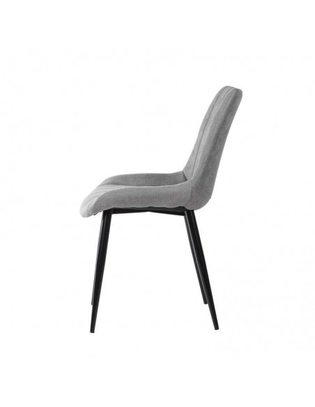 Silla tapizada Janis, tela, metal negro