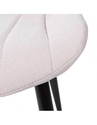 Silla tapizada Janis, tela, metal negro