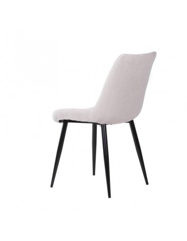 Silla tapizada Janis, tela, metal negro