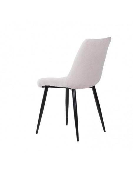 Silla tapizada Janis, tela, metal negro Silla tapizada Janis, tela, metal negro