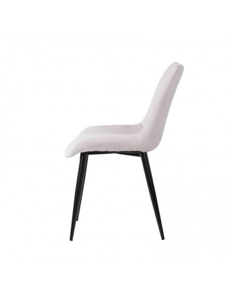 Silla tapizada Janis, tela, metal negro Silla tapizada Janis, tela, metal negro