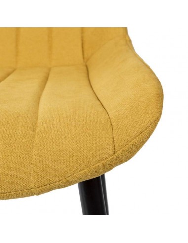 Silla tapizada Janis, tela, metal negro