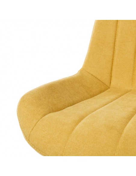 Silla tapizada Janis, tela, metal negro