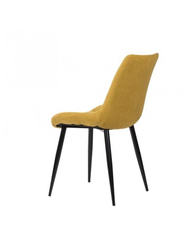 Silla tapizada Janis, tela, metal negro