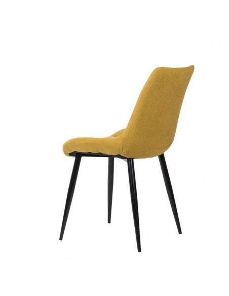 Silla tapizada Janis, tela, metal negro