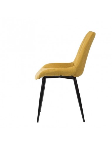 Silla tapizada Janis, tela, metal negro