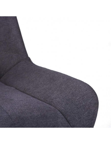 Silla tapizada Janis, tela, metal negro