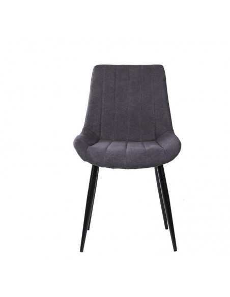 Silla tapizada Janis, tela, metal negro