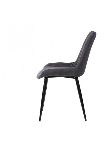 Silla tapizada Janis, tela, metal negro