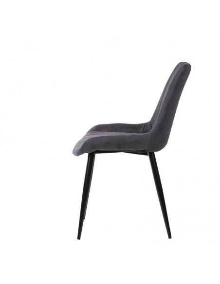 Silla tapizada Janis, tela, metal negro