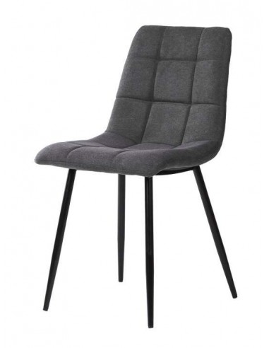 Silla tapizada Walk, tela, metal negro