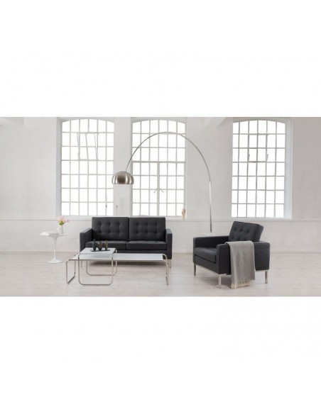 Candeeiro de chão Arco design vanguardista, mármore branco, metal