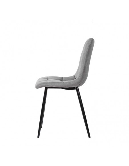 Silla tapizada Walk, tela, metal negro