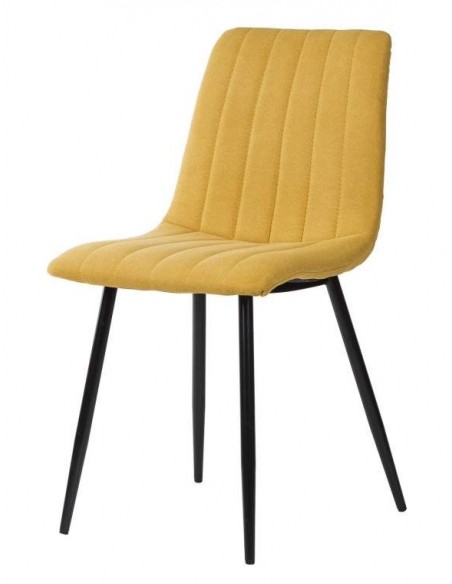 Silla tapizada Flash, tejido, metal negro