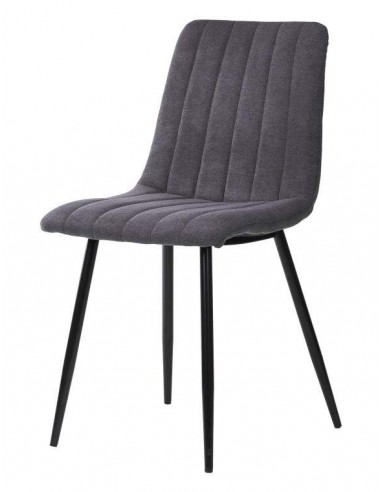 Silla tapizada Flash, tejido, metal negro