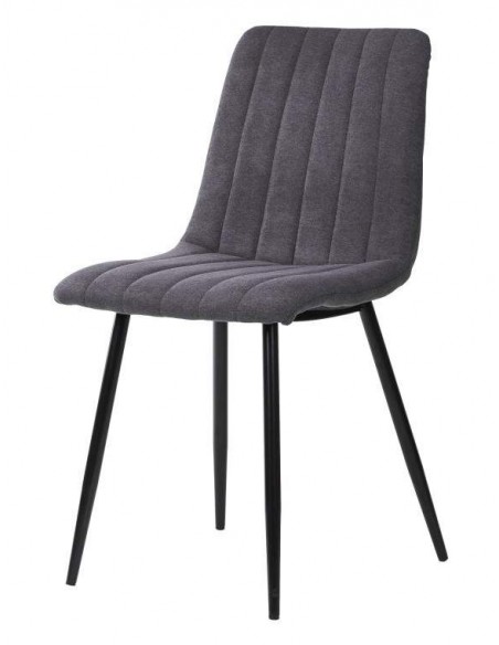 Silla tapizada Flash, tejido, metal negro