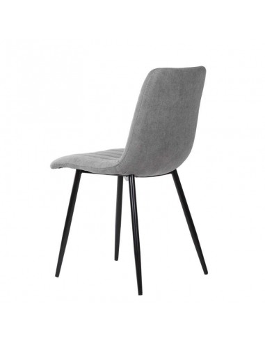 Silla tapizada Flash, tejido, metal negro