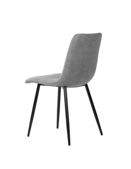 Silla tapizada Flash, tejido, metal negro