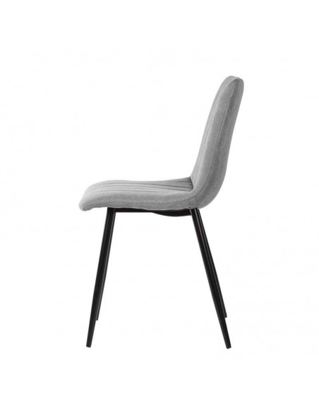 Silla tapizada Flash, tejido, metal negro