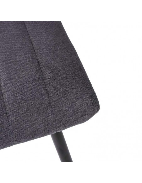 Silla tapizada Flash, tejido, metal negro