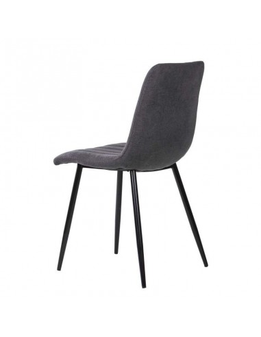 Silla tapizada Flash, tejido, metal negro