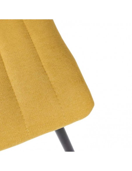 Silla tapizada Flash, tejido, metal negro