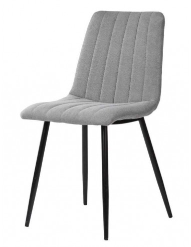Silla tapizada Flash, tejido, metal negro