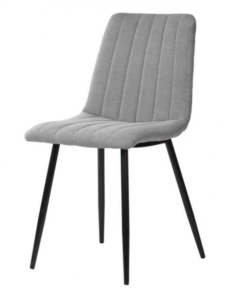 Silla tapizada Flash, tejido, metal negro