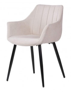 Silla con brazos James, tela, metal negro 2